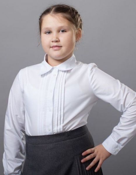 Школьная блузка с длинным рукавом Кокетка, фото 1